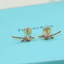 18K T Knot Pink Diamonds Earrings