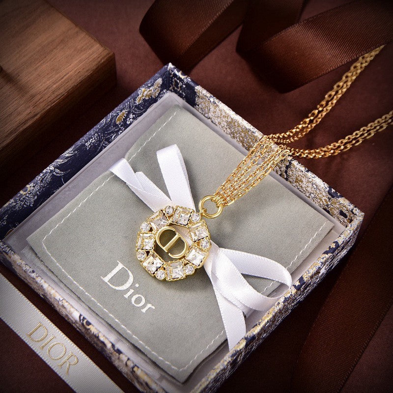 18K Petit CD Crystals Necklace