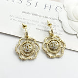 18K CC Camellia Gold Earrings