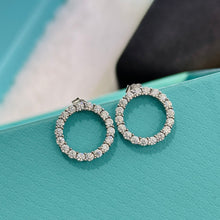 18K T Circle Diamonds Earrings