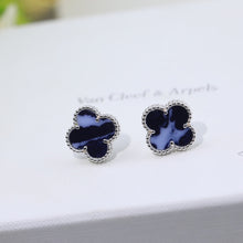 18K Van Cleef & Arpels Vintage Alhambra Blue Earrings