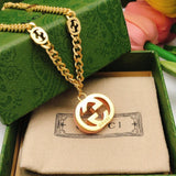 18K GG Interlocking G Pink Pendant Necklace