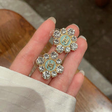 18K CC Color Flower Diamond Earrings