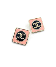 18K CC Square Pink Earrings