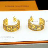 18K Louis Pave Diamond Hoop Earrings