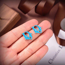 18K CD Blue Earrings