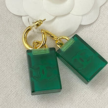 18K CC Green Perfume Bottle Earrings