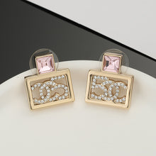 18K CHANEL CC Square Diamond Earrings