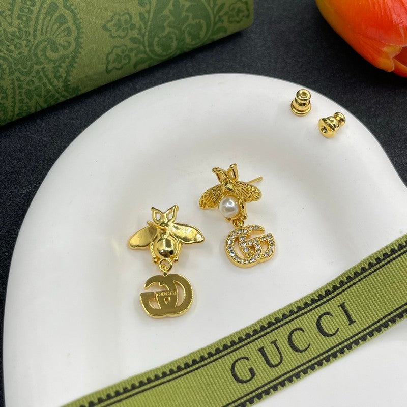 18K GG Flower Diamond Earrings