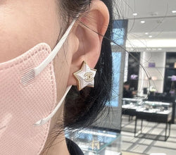 18K CC Star Pearl Earrings