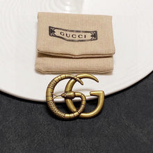 18K Double G Snake Brooch