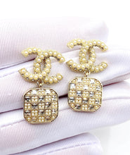 18K CC Diamonds Drop Earrings