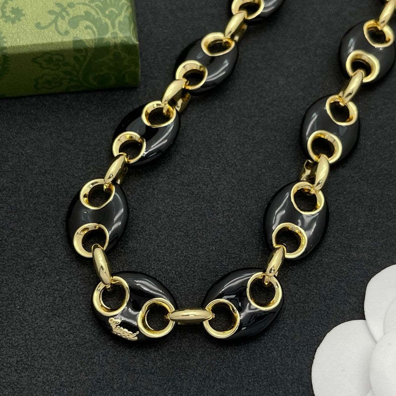 18K GG Interlocking G Brown Necklace