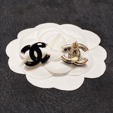 18K CC Black Gold Earrings