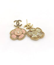 18K CC Pink Flower Earrings