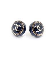18K CC Circle Resin Earrings