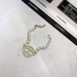 18K CC Big Pearl Gold Bracelet