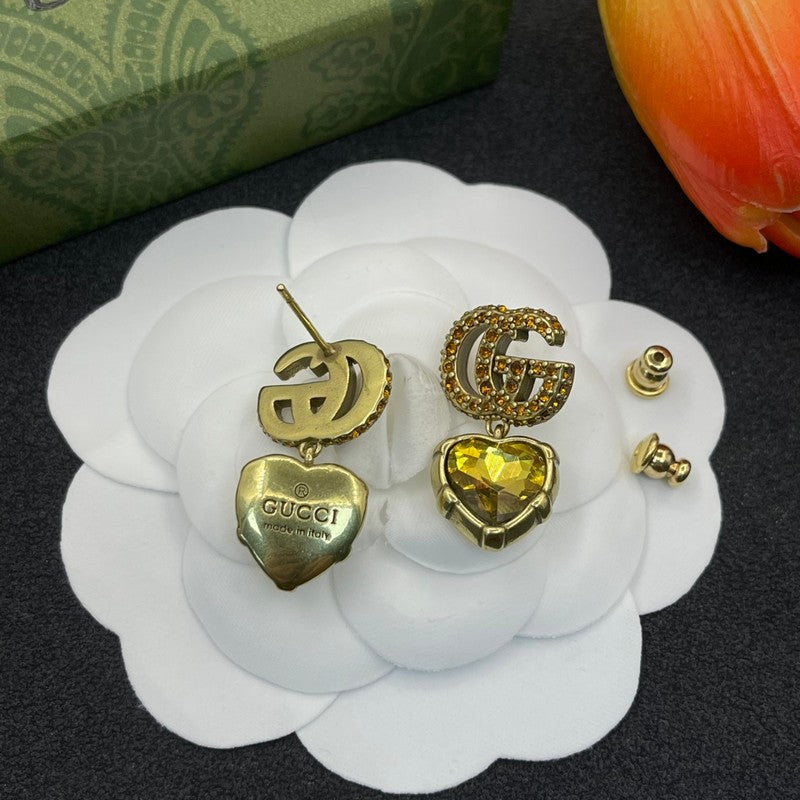 18K GG Yellow Crystal Earrings