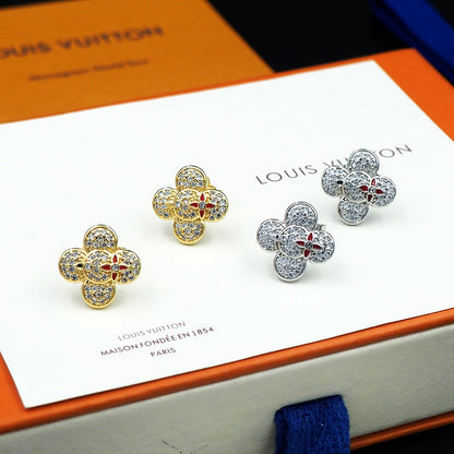 18K Louis Vivienne Diamond Earrings