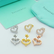 18K T Heart Diamonds Earrings