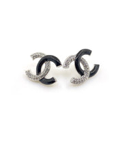 18K CC Black Diamonds Earrings