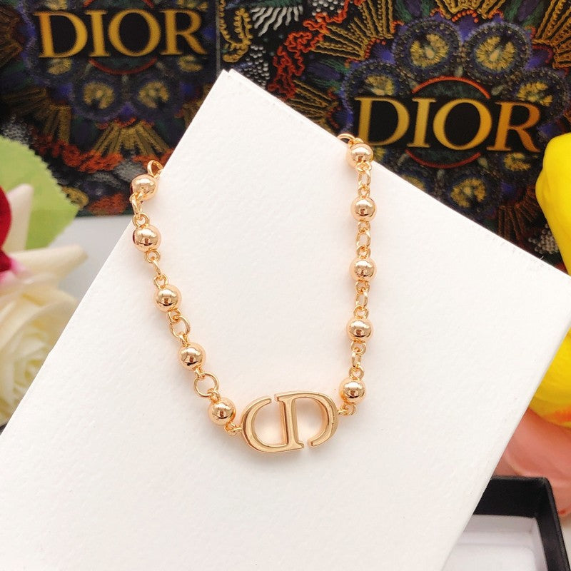 18K CD Rose Gold Beads Bracelet