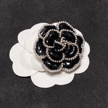 18K CC Camellia Black & White Brooch