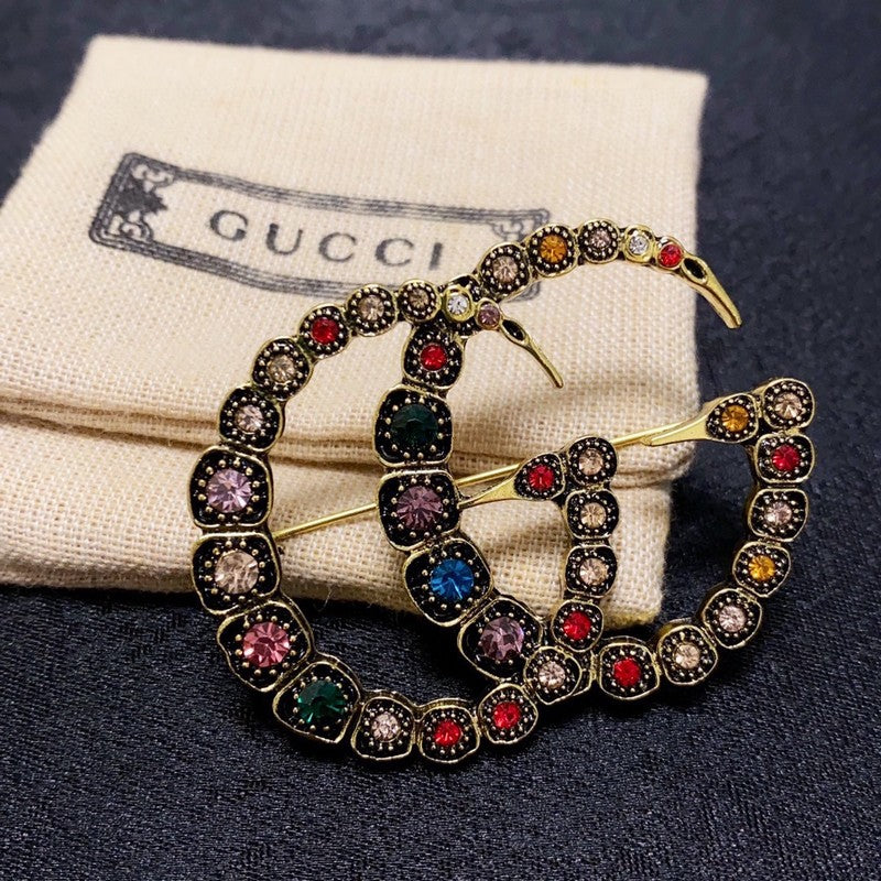 18K GG Color Crystal Brooch