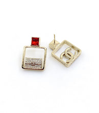 18K CC Red Bottle Pendant Earrings