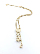 18K CC Heart Crystals Chain Necklace