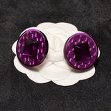 18K Vintage CC Purple Earrings