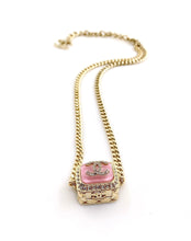 18K CC Pink Resin Chain Necklace