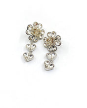 18K CC Crystal Flower Earrings