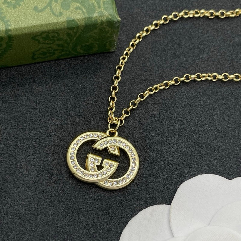 18K GG Gold Pearl Drop Necklace