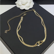 18K CC Gold Choker Chain Necklace