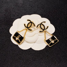18k Chanel CC Classic Bag Pendant Earrings