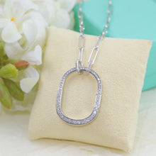 18K T Lock Pendant Pavé Diamonds Necklace