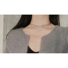 18K CC Letter Diamond Choker Necklace