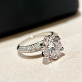 18K T Pave Tiffany Setting Engagement Ring