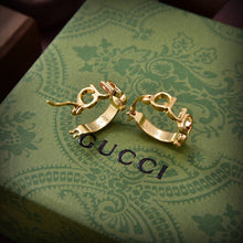 18K Double G Script Earrings