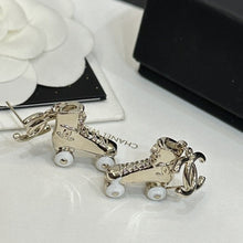 18K CC Skate Shoe Pendant Earrings