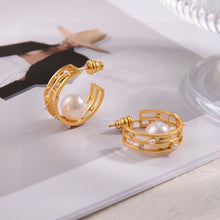 18K CD D-Backstage Pearl Earrings