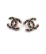 18K CC Pink Resin Leather Earrings