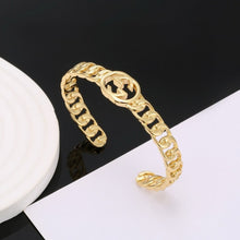 18K Double G Chain Open Bracelet