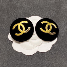 18K CC Black Yellow Gold Earrings