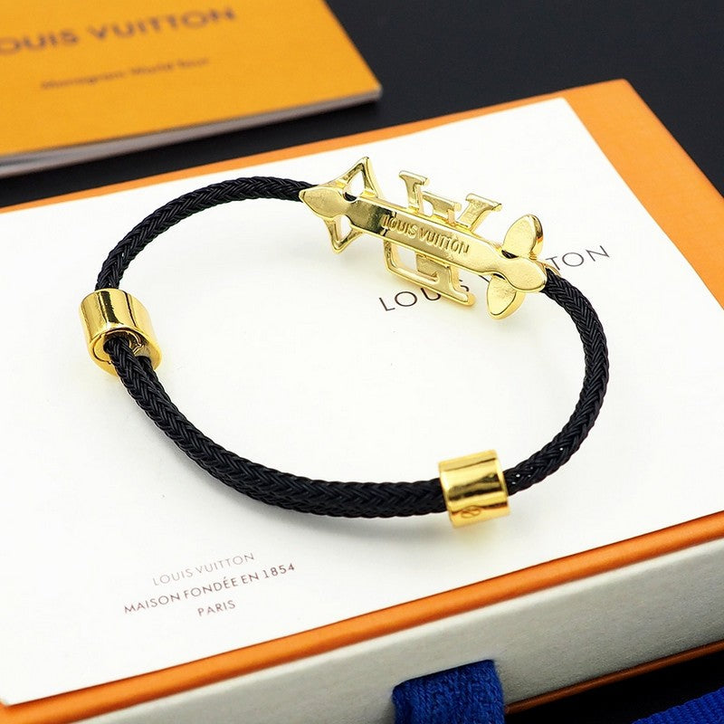18K Louis Monogram Black Gold Bracelet