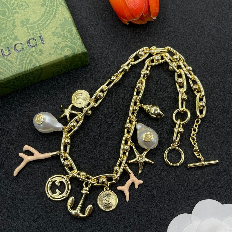 18K GG Interlocking G Element Gold Necklace
