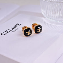 18K CE Color Square Earrings