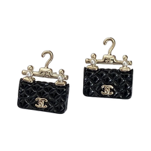 18k Chanel Classic Bag Pendant Earrings