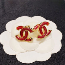 18K CC Red Earrings